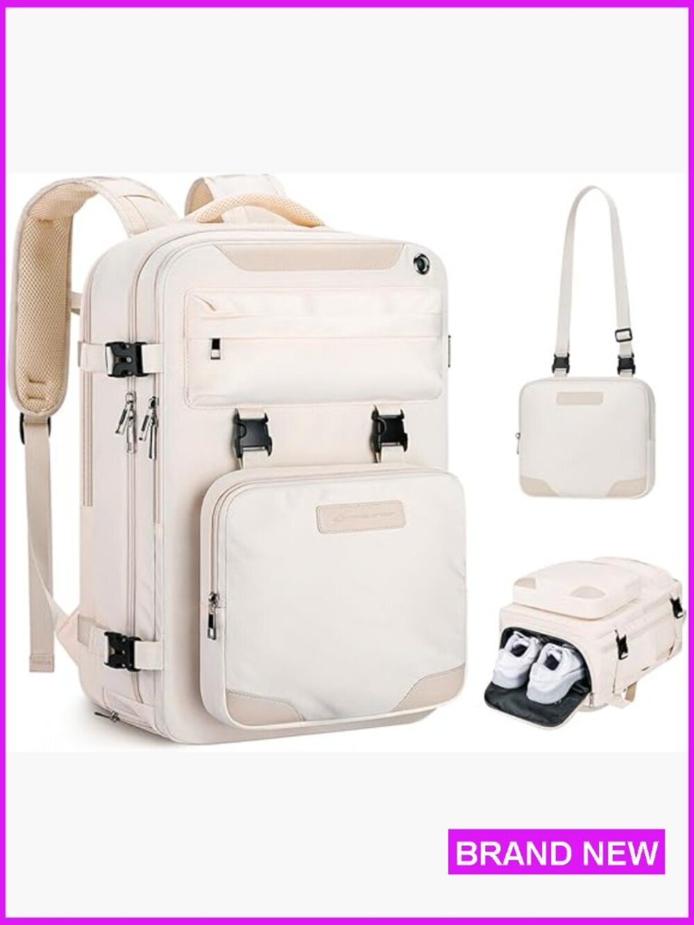 35L Travel Backpack Laptop Fits 17-Inch Carry On Airplane Crossbody Shoe